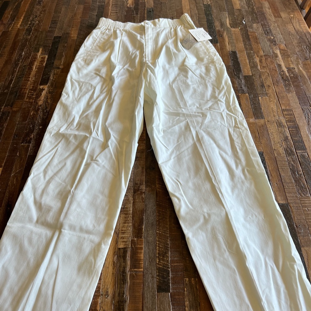 NWT vintage white cotton high waisted pants